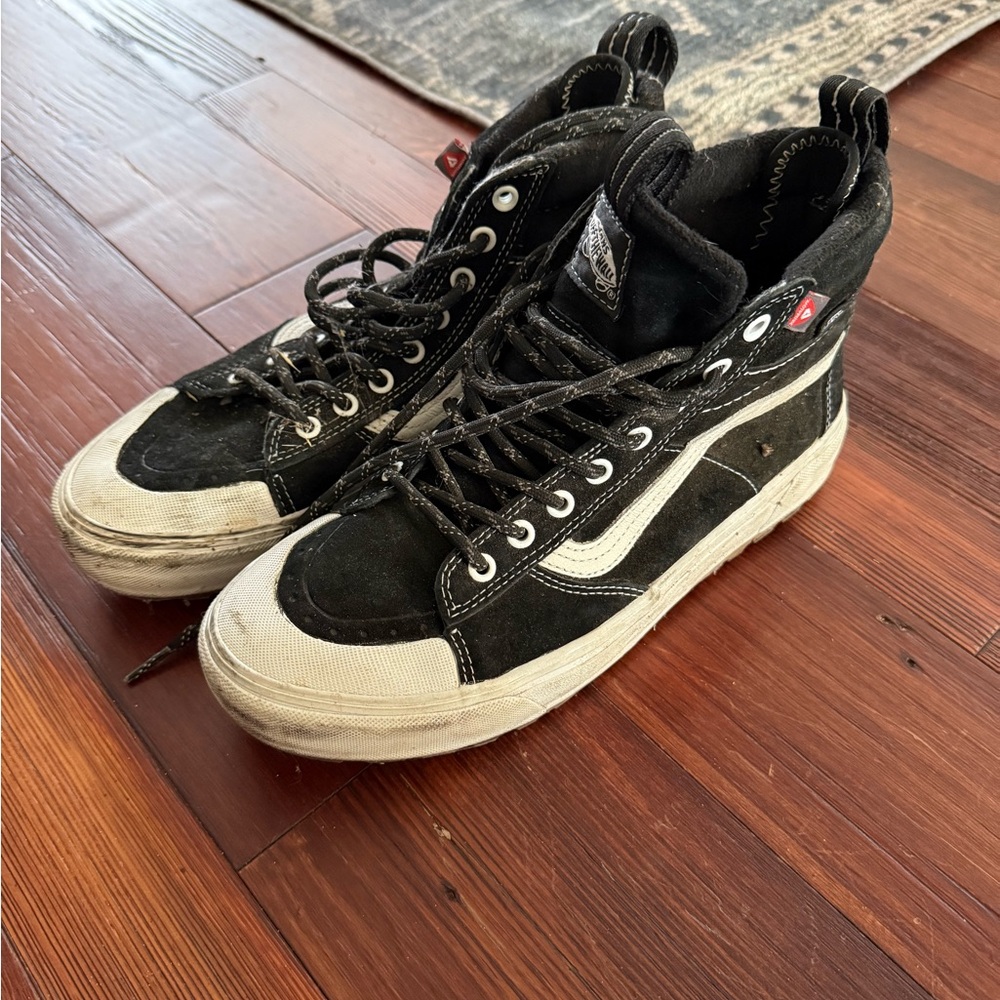 Vans Black and White High-Top Sneakers